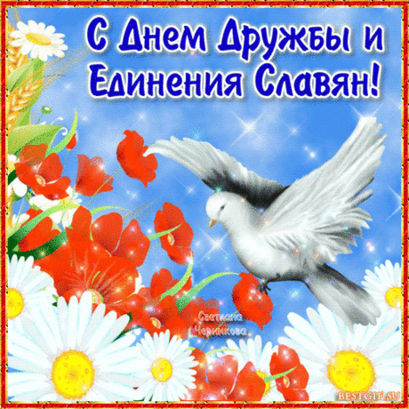 В День единения славян
Тебе я пожелаю,
Друзей найти из разных стран,
Культуру развивая.