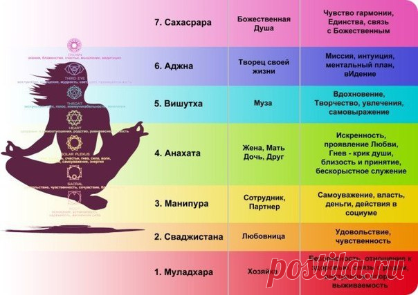 КАК МЫ САМИ БЛОКИРУЕМ СВОИ ЧАКРЫ

1. Первая чакра – красный цвет; копчик – Соединение с Землей, отвечает за жизненную силу человека.

Блокировка происходит, если человек чувствует страх. Это состояние блокирует первую чакру. Для улучшения работы и снятия блокировки не убирайте свои страхи в сторону, а поставьте их перед глазами. Посмотрите “в лицо” вашим страхам. Разберите их “по-полочкам”.

2. Вторая чакра – оранжевый цвет; чуть ниже пупка, отвечает за творческую реализац...