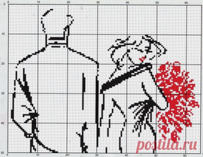 Вышивка крестиком черно-белых рисунков