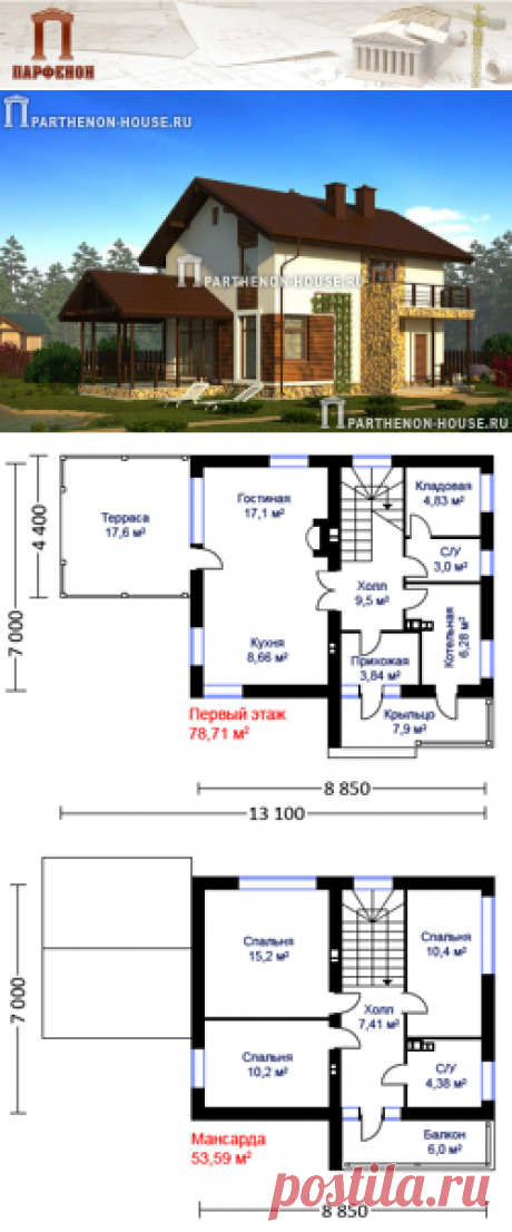 Проект небольшого двухэтажного дома из газобетона ЯК 100-8-4

Площадь застройки: 80,00 кв.м.
Площадь общая помещений: 100,80 кв.м.
Площадь жилая: 53,00 кв.м.
Площадь крыльца и террасы: 25,50 кв.м.
Строительный объем: 900,00 куб.м.
Высота 1 этажа: 2,810 м.
Высота 2 этажа: 2,565 м.
Высота дома в коньке от уровня земли: 8,390 м. 

Комната на 1 этаже: да.
Тех. помещение-котельная: да.
Кладовая: да.
Камин: да. 

Технология и конструкция: Строительство дома из газобетона.