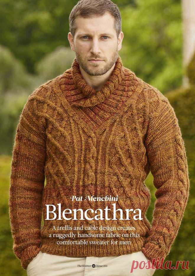 Мужской свитер Blencathra спицами.