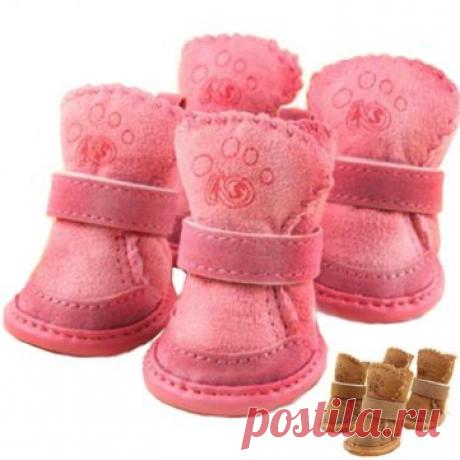 Pet Dog Теплый Suede Shoes Обувь Ковбойские сапоги - 346 руб.