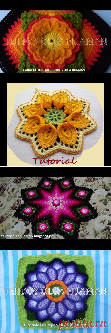 Flor grande en punto rococo de 12 pétalos video 1 - YouTube