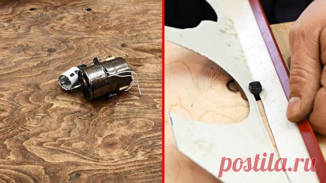 Как из старого маломощного мотора сделать полезный станок для фигурной резки металла Для фигурной резки кровельных материалов из листового металла и стальных листов, используется насадка на дрель сверчок. Такие высечные ножницы режут отлично, но их сложно удерживать в руках, поэтому вырез получается с отклонениями по разметке. Чтобы устранить этот недостаток насадки, можно сделать