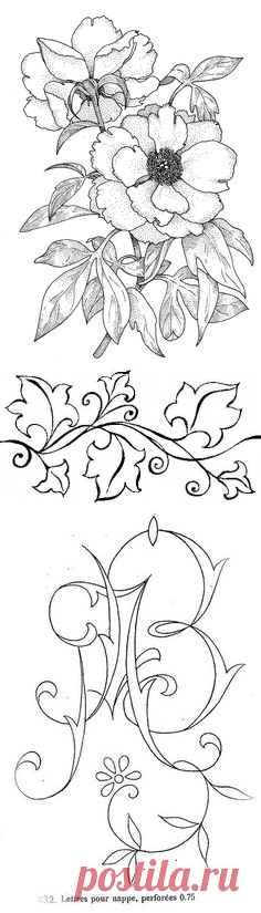 Трафареты узоров, . | Винтажные цветочные узоры.Vintage floral patterns.