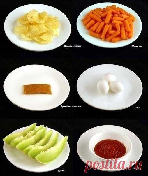 Как выглядят 200 килокалорий в разной еде / Необычные поделки