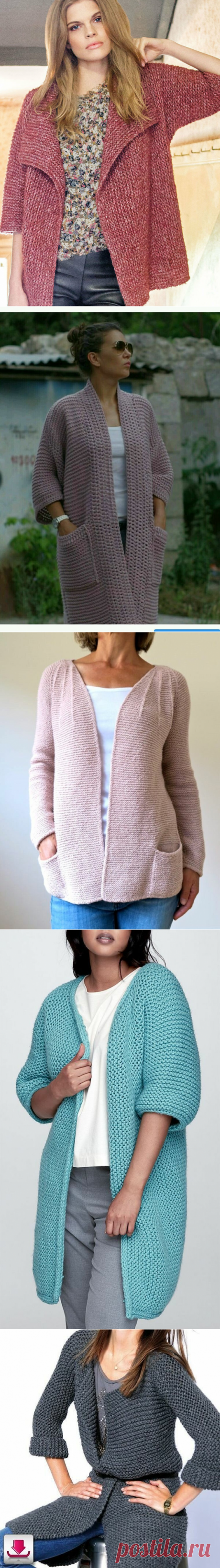 Кардиганы платочной вязкой. Весна не за горами. | Наташка | Яндекс Дзен
