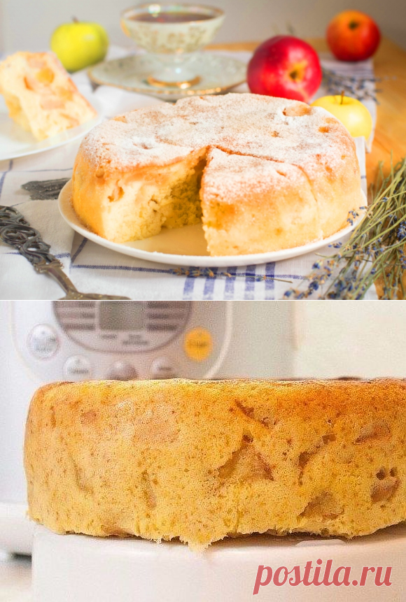 Пышная шарлотка с яблоками в мультиварке » Женский Мир
