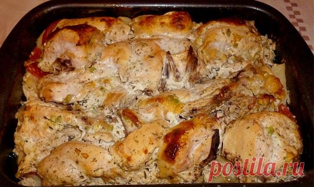 Курица в кефире