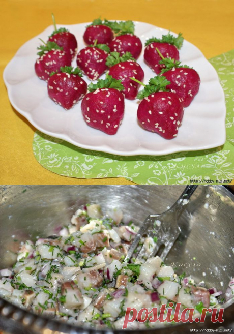 &quot;Клубничка&quot;- закуска из сельди и свеклы
