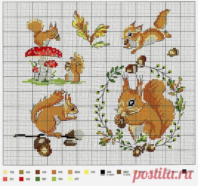 Влюбленные в осень: 50+ схем для вышивки крестиком | Журнал Ярмарки Мастеров
