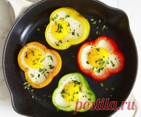 Яичница в сладком перце. Красивый завтрак. | О вкусной еде