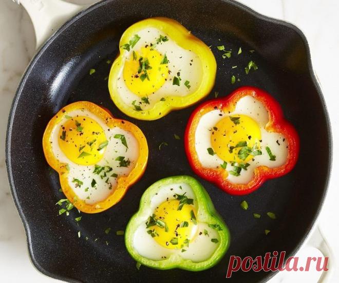 Яичница в сладком перце. Красивый завтрак. | О вкусной еде