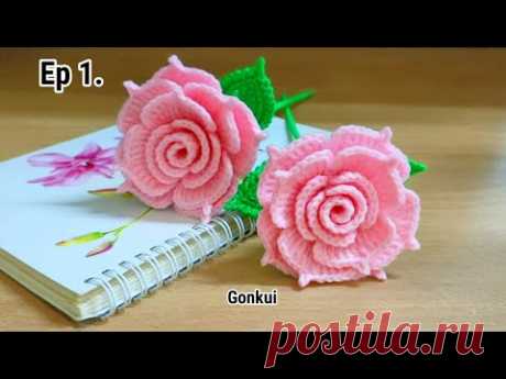 Ep1. Petals 🌹 Easy Crochet Rose Pink Tutorial | Crochet Flower Bouquet #crochetflower