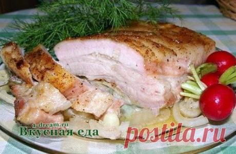 Грудинка свиная в духовке-запеченная в фольге - Вкусная еда