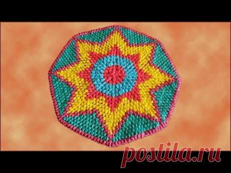 Коврик крючком из пакетов. Вязание коврика крючком. Часть 3. Crochet rug. Part 3.