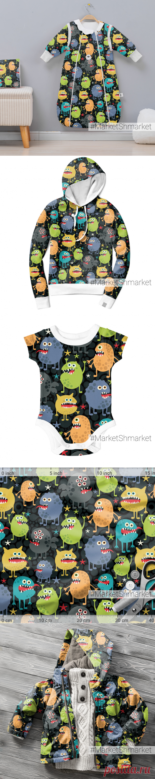 Ткань Микробы и звезды - закажи на #MarketShmarket.com любая ткань с любым принтом