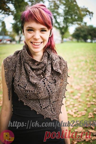 Шаль с узором из листьев и пико спицами — Сделай сам, идеи для творчества - DIY Ideas