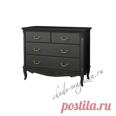 Широкий комод черный с 4-мя ящиками большими и малыми купить по цене 66 000 руб. в Москве — интернет магазин chudo-magazin.ru