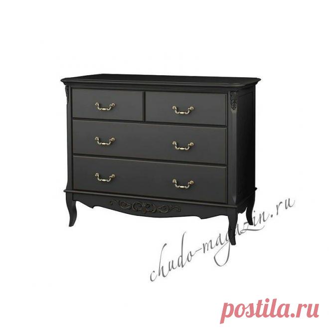 Широкий комод черный с 4-мя ящиками большими и малыми купить по цене 66 000 руб. в Москве — интернет магазин chudo-magazin.ru