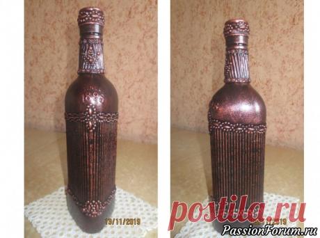 Конкурс "Декор стекл". Бутылка для вина. - запись пользователя Надин (Надежда Чернышева) в сообществе Декупаж в категории Декупаж. Работы пользователей А теперь последняя работа для конкурса.Она самая простая.