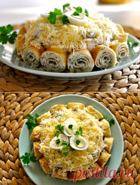 Интересный салат с блинами, мясной и сытный — готовить просто, есть вкусно! | NashaKuhnia.Ru