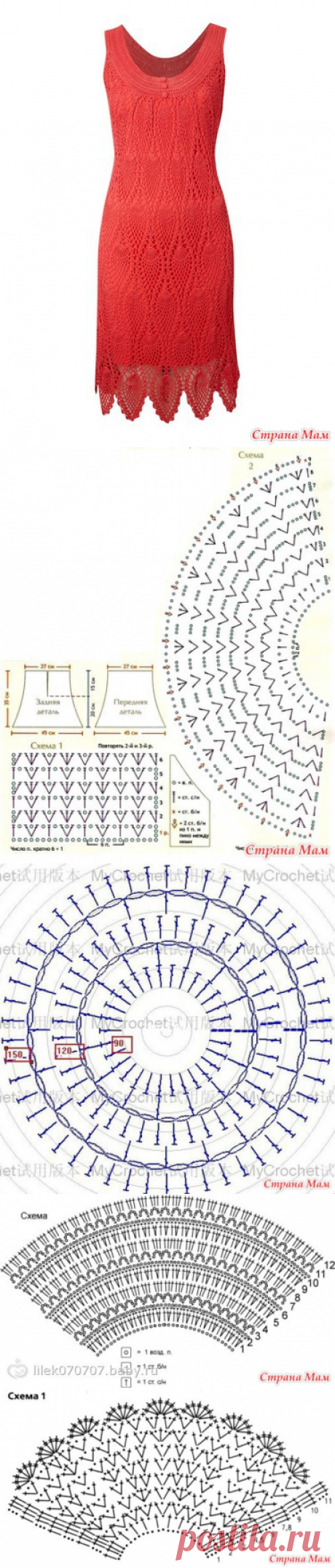 Платье - сарафан из ананасов он-лайн - Вяжем вместе он-лайн - Страна Мам