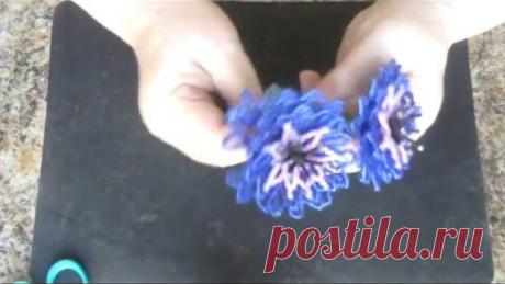 Васильки из бисера. Мастер - класс.  Бисероплетение.