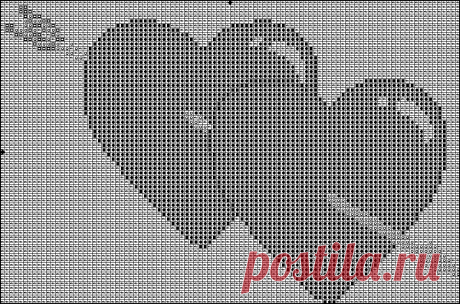 Two red hearts xstitch pattern