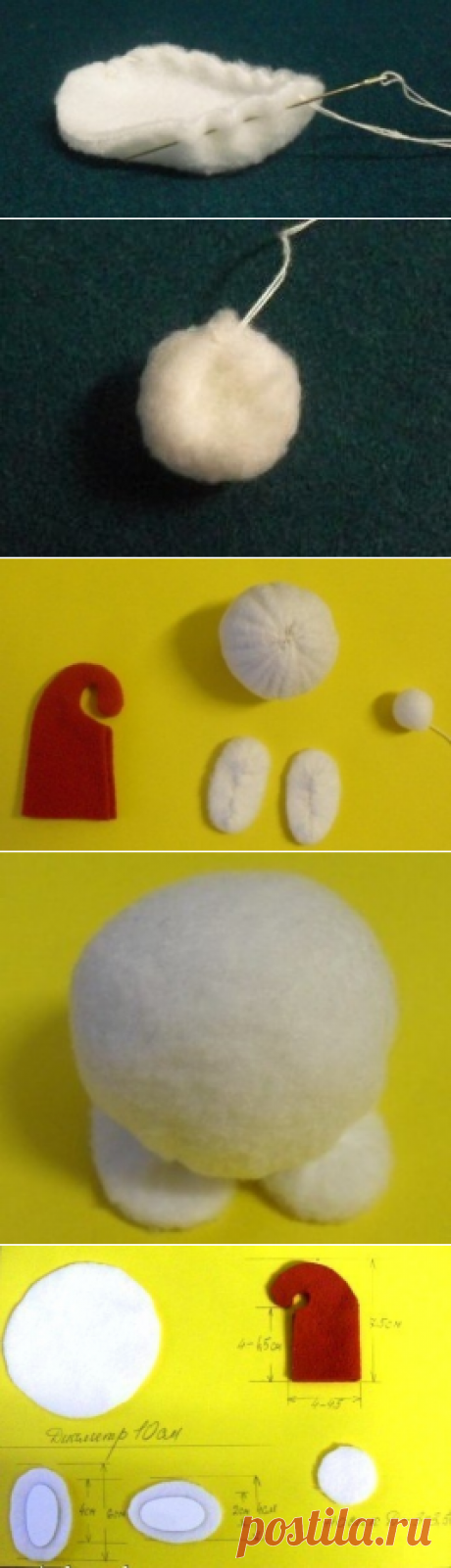 Забавные снежки из флиса
