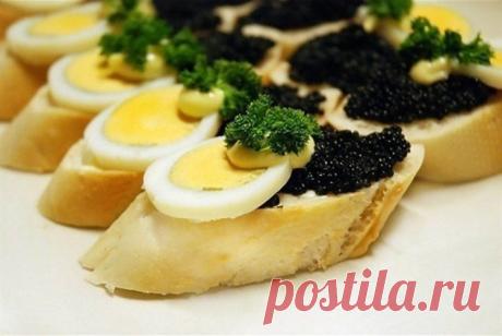 Канапе с икрой палтуса / Простые рецепты