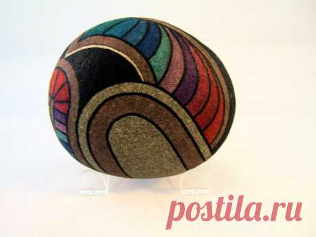 Collectible 3D Art Hand Painted Rocks Signed от IshiGallery