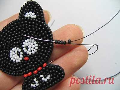 Gift presents: bead embroidery, kitty brooch tutorial, kids craft ideas ~ Craft , handmade blog