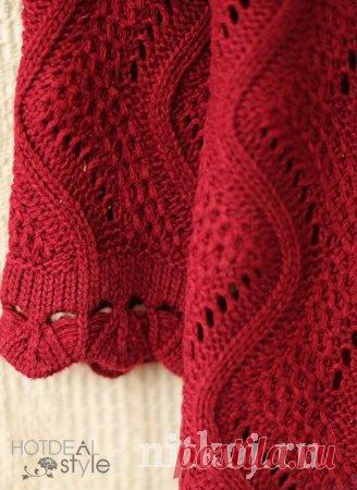 Кардиган спицами, выполнен зигзагами » Ниткой - вязаные вещи для вашего дома, вязание крючком, вязание спицами, схемы вязания