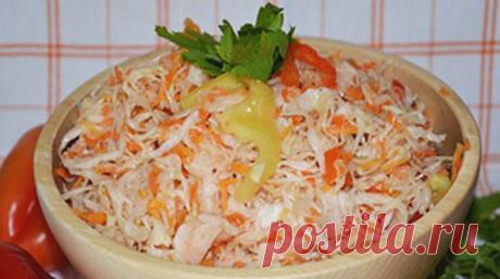 Маринованная капуста с болгарским перцем и морковью - ochenvkusno.com
