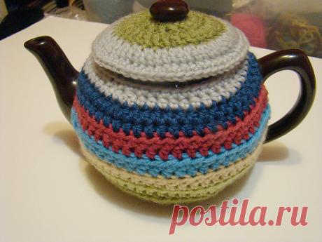 Грелки на чайник вязаные крючком.