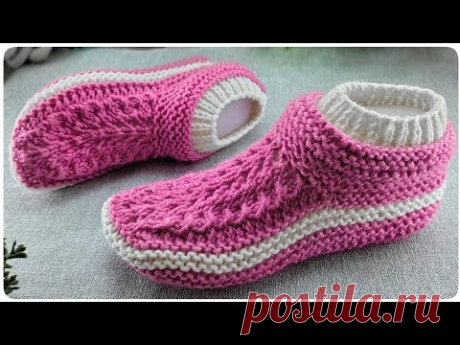ПРОСТО ВОСТОРГ!!! НОСОЧКИ  НА ДВУХ СПИЦАХ!!!💥 ПОДРОБНЫЙ МАСТЕР КЛАСС.