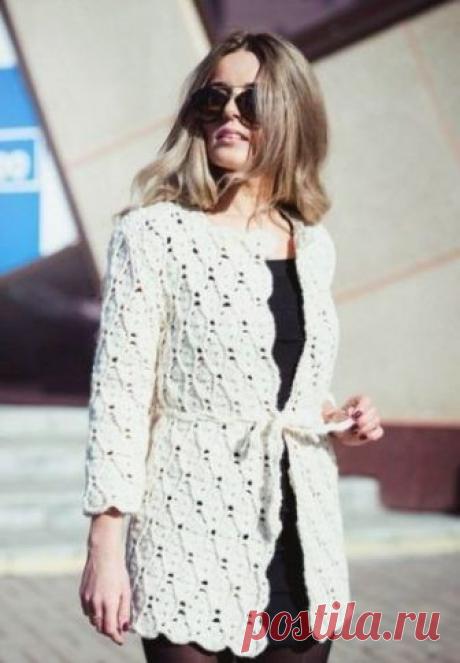 Женское пальто крючком