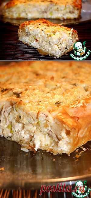 Греческий деревенский пирог с курицей - кулинарный рецепт