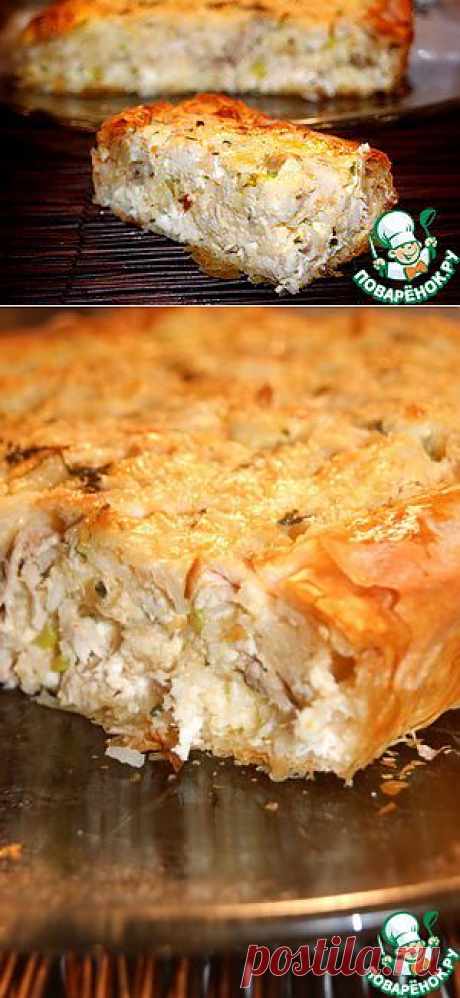 Греческий деревенский пирог с курицей - кулинарный рецепт