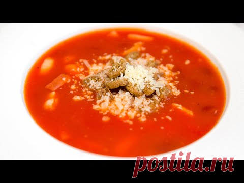 Томатный суп с фасолью за 15 минут - Быстрый и вкусный рецепт томатного супа