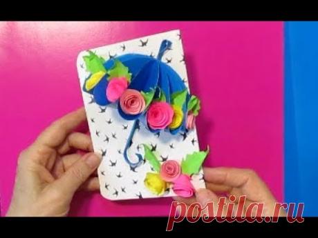 Красивая открытка сделанная своими руками на День Рождение/юбилей-идеи поздравительных/DIY^card idea