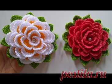 ROSA  EM CROCHÊ PASSO A PASSO 🌸