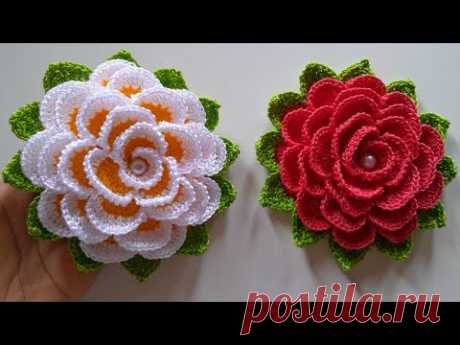 ROSA  EM CROCHÊ PASSO A PASSO 🌸