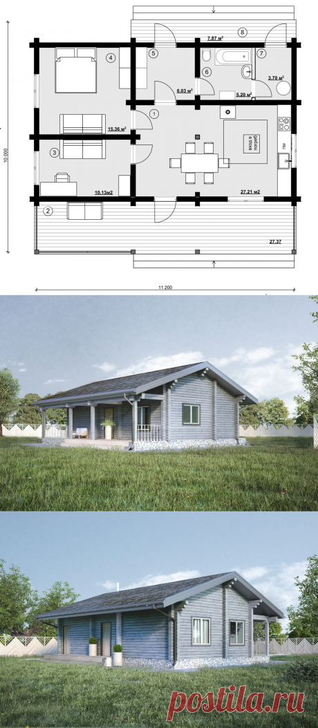 Одноэтажный дом с 2-мя спальнями и просторной террасой | Компания Экохоум | Яндекс Дзен