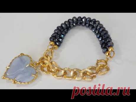 COMO HACER ESTA PULSERA EN  MURANO NEGRO FACIL