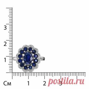 Серебряное кольцо с сапфирами - купить в ювелирном магазине по цене 12999 руб.