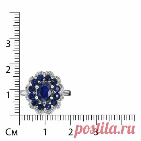 Серебряное кольцо с сапфирами - купить в ювелирном магазине по цене 12999 руб.
