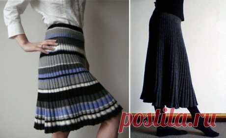 Две интересных японских юбки спицами.