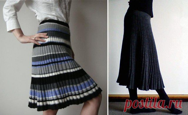 Две интересных японских юбки спицами.